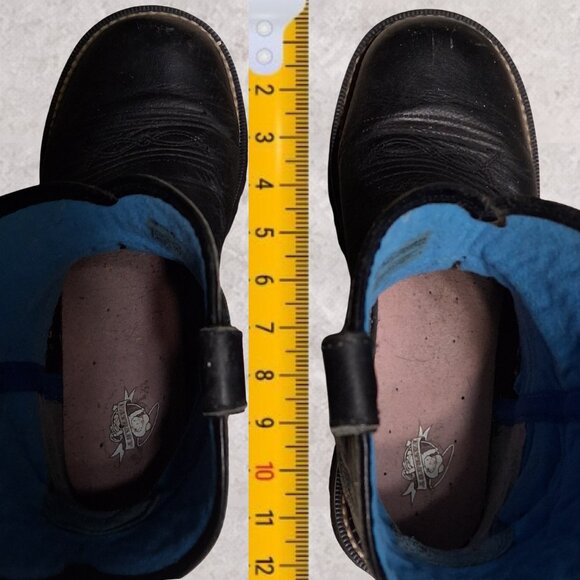 Ariat Fatbaby Black Leather Western Boots Blue Stitch | Women’s 9.5B | Lug Sole - Picture 4 of 9